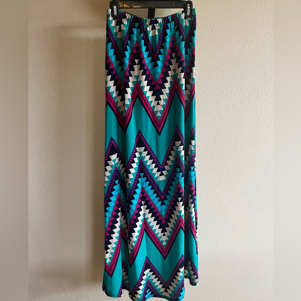 Brightly colored maxi skirt, size large